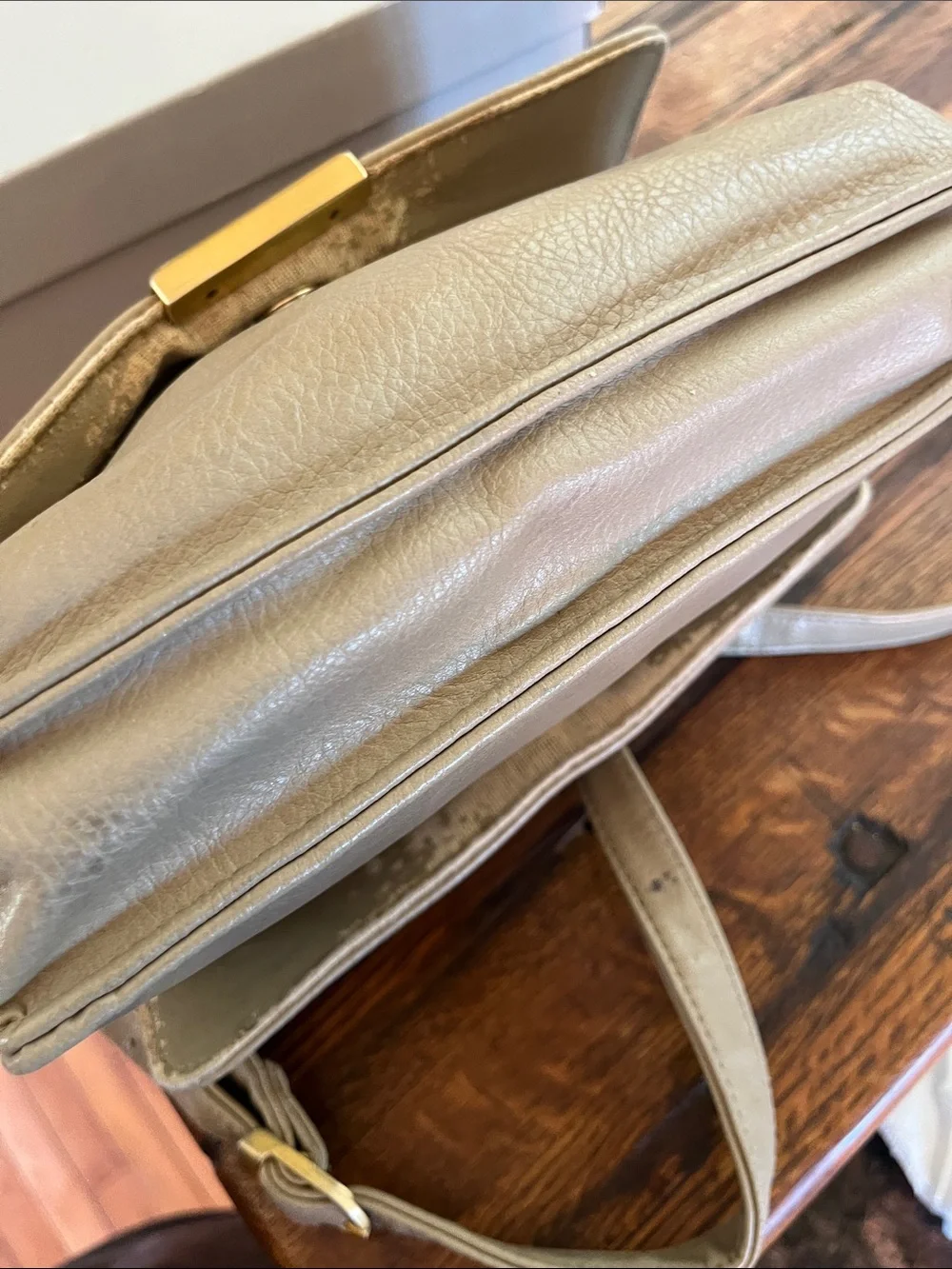 Rosetti Beige Crossbody Bag with Gold Hardware