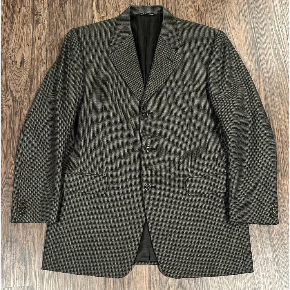 Canali Proposta Mens Brown Italy Wool Blazer Sport Coat Size 50R EUC