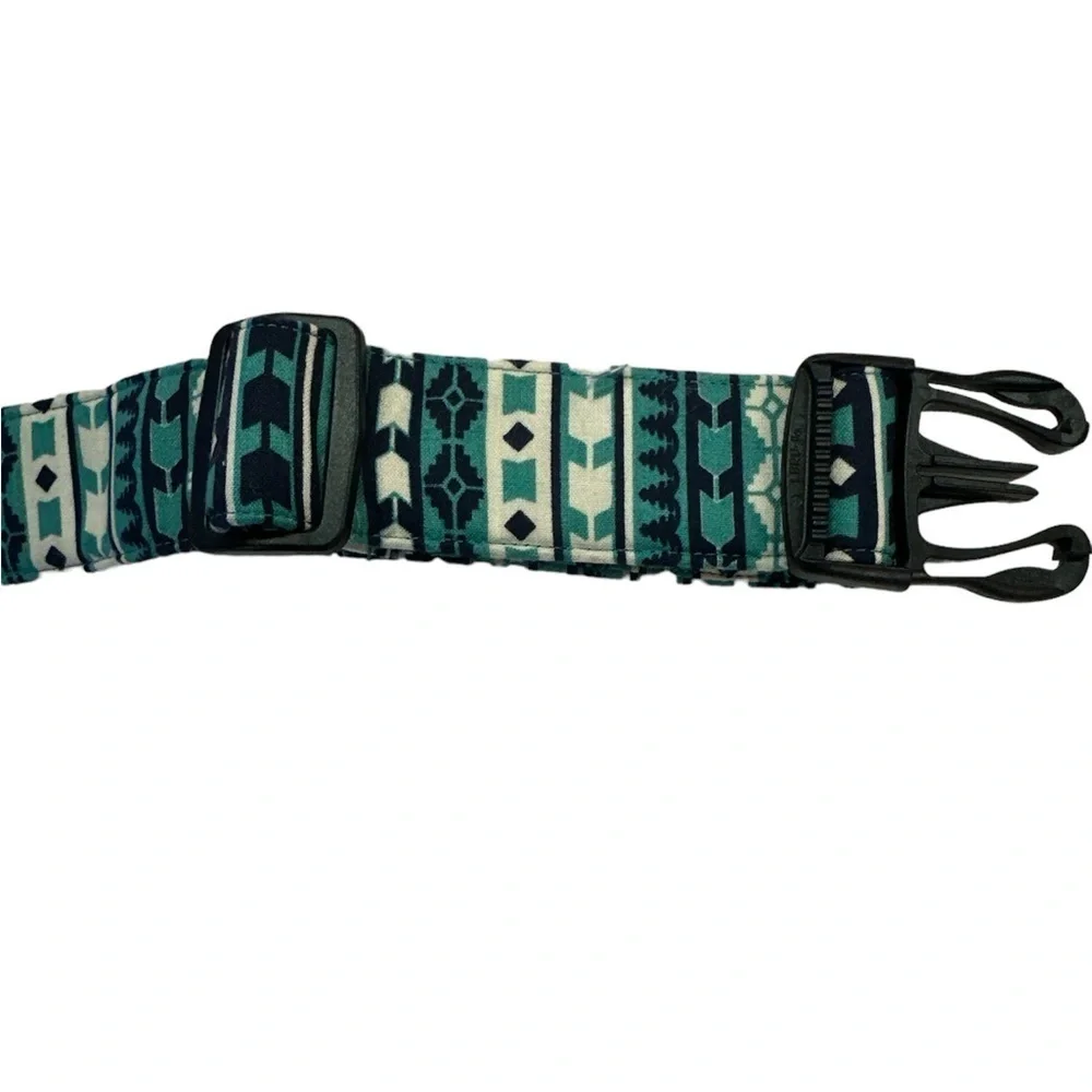 Puddle Jumper Pups Aztec Teal Green Print Collar Large Dog NWOT