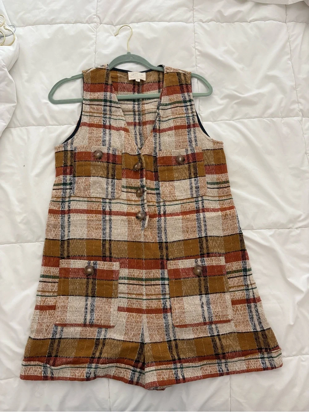 Sezane Zita Short Jumpsuit in Texan Jacquard