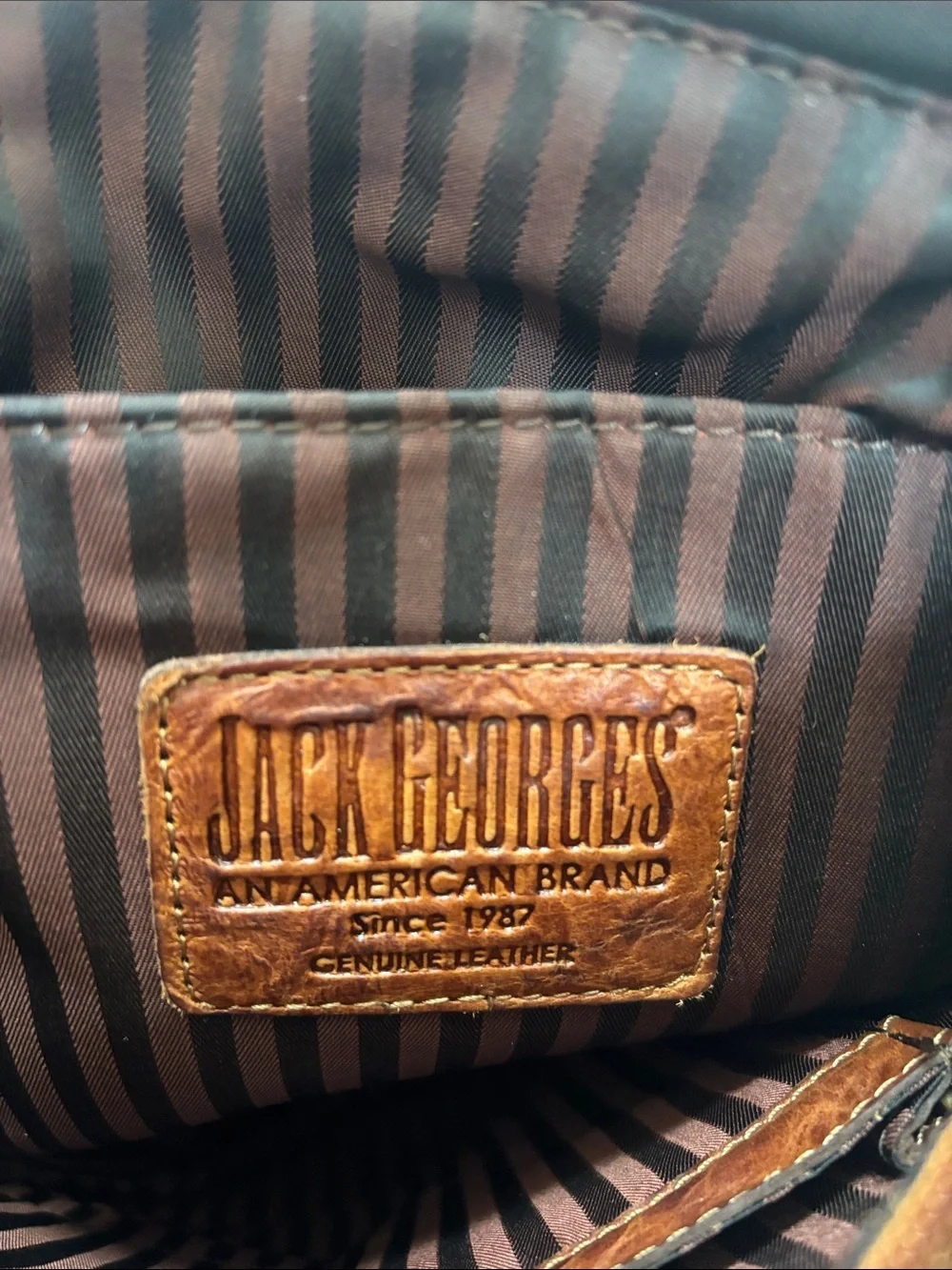 Jack Georges Voyager Honey Brown Buffalo Leather Cross Body Bag Travel Purse