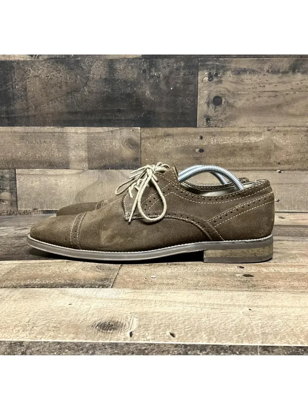 Calvin Klein Men's Size 10 Hancock Grey Suede Lace Up Oxford Dress Shoes