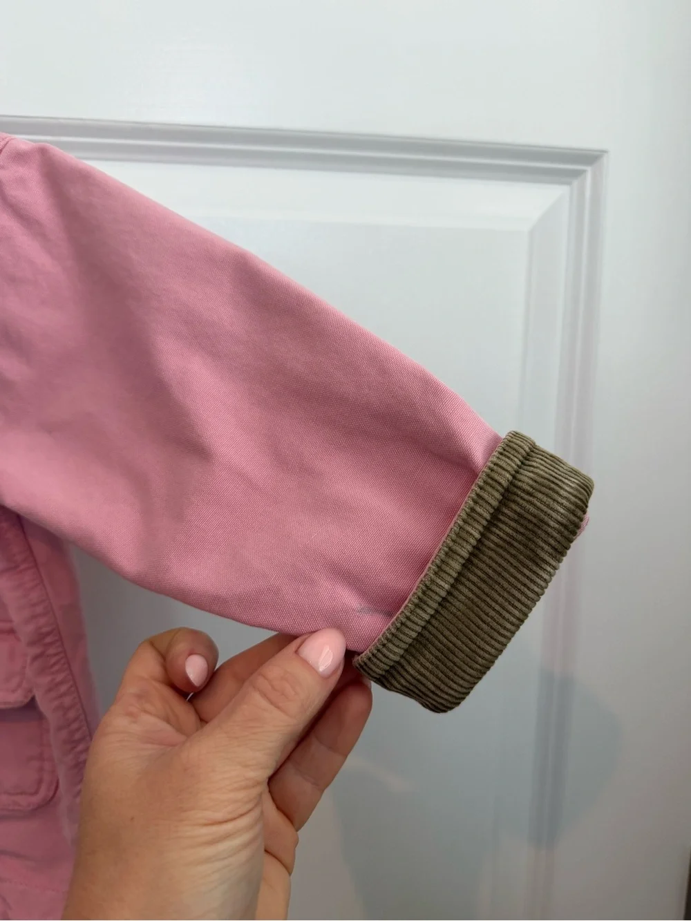 Vintage L.L. Bean Girls Chore Barn Canvas Coat Utility Jacket in Pink Size 2T