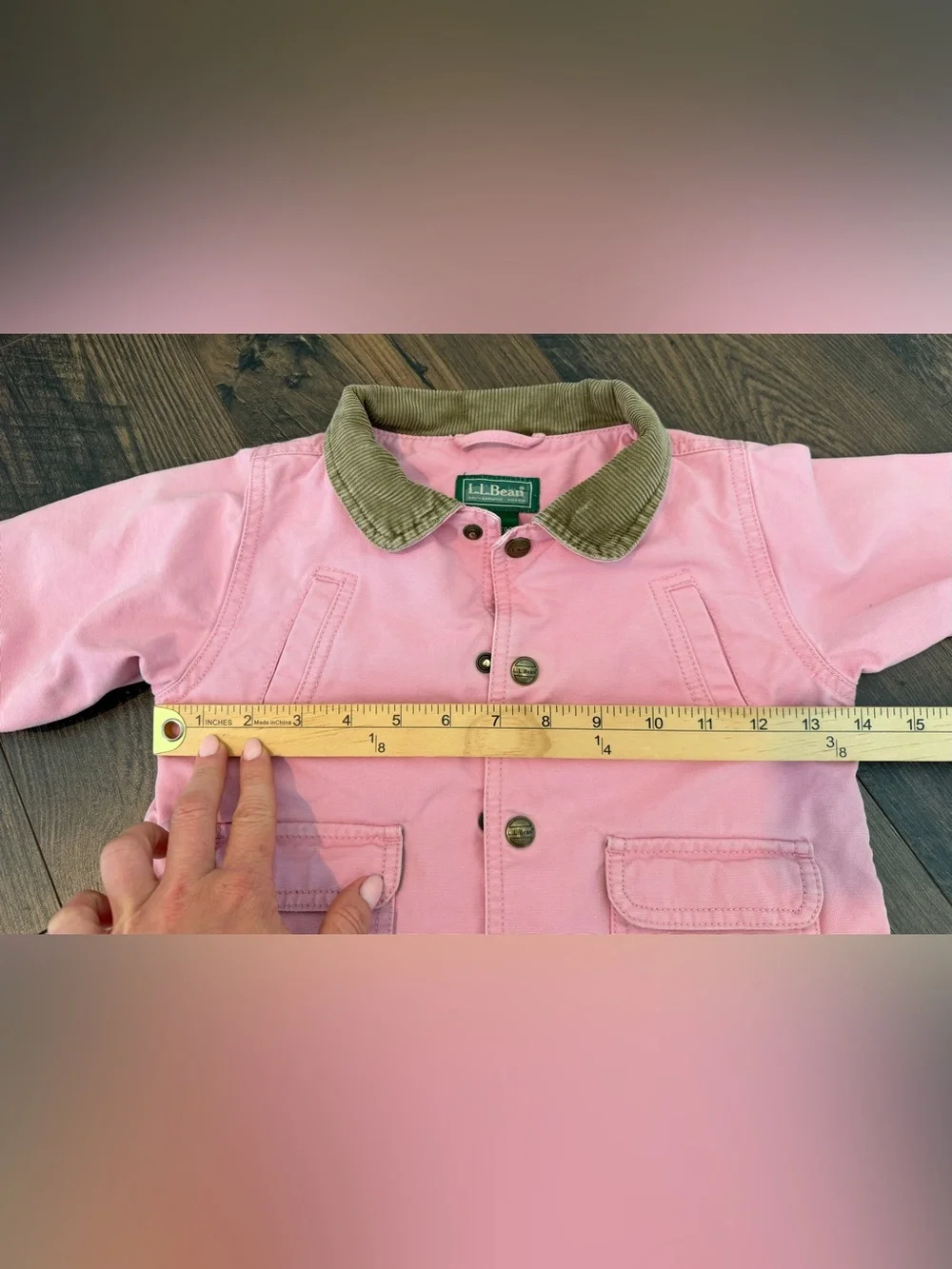 Vintage L.L. Bean Girls Chore Barn Canvas Coat Utility Jacket in Pink Size 2T