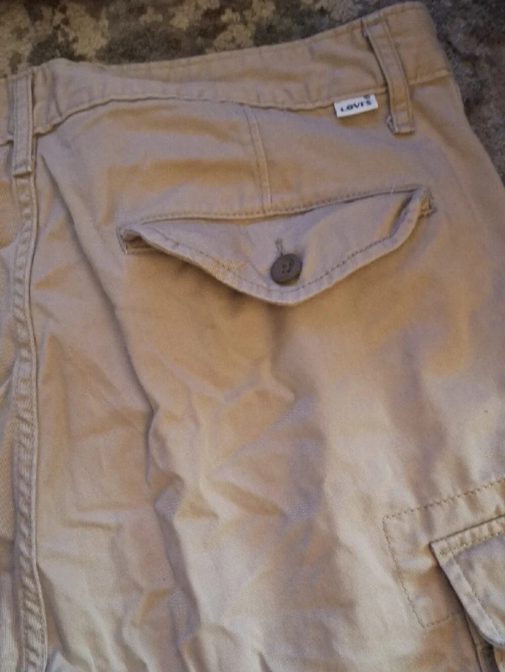Levi's Tan Cargo Shorts with Button-Flap Pockets
