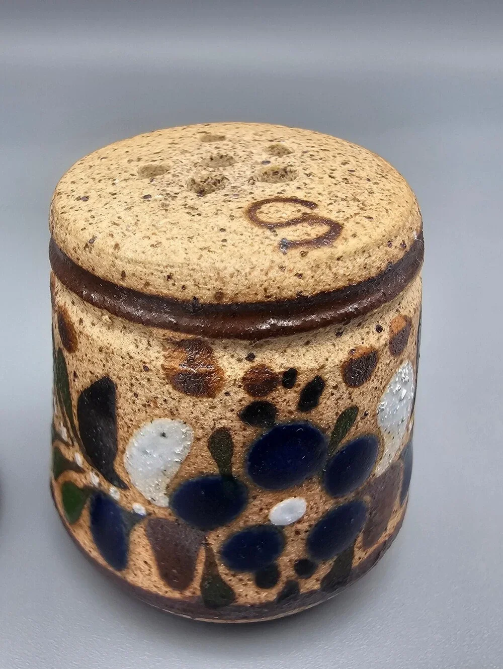 Handcrafted Ceramic Salt and Pepper Shakers with Floral Design