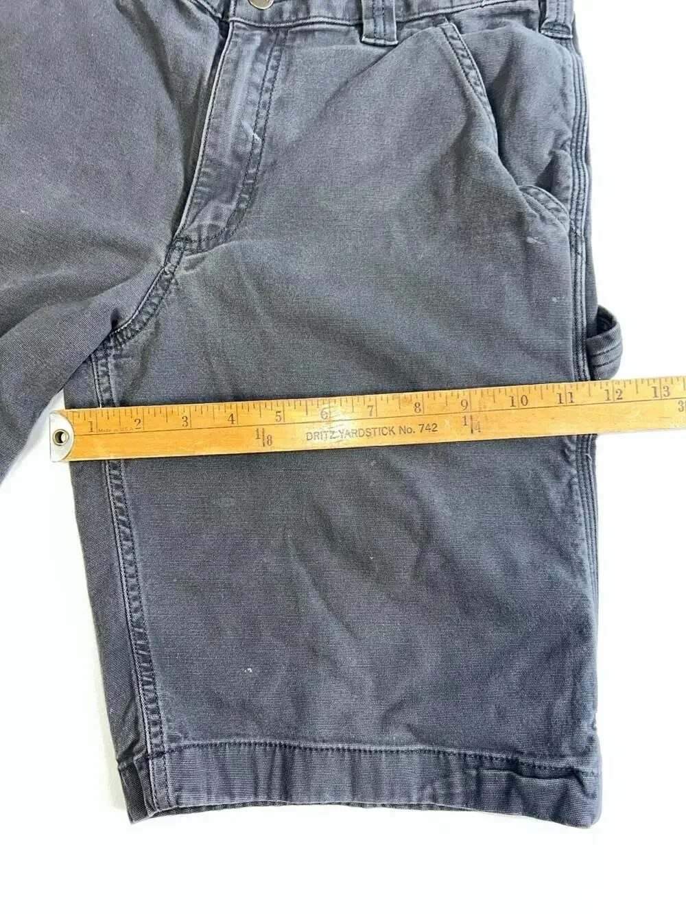 Carhartt Canvas Carpenter Shorts Mens 32 Gray Relaxed Fit Workwear Utility 0323