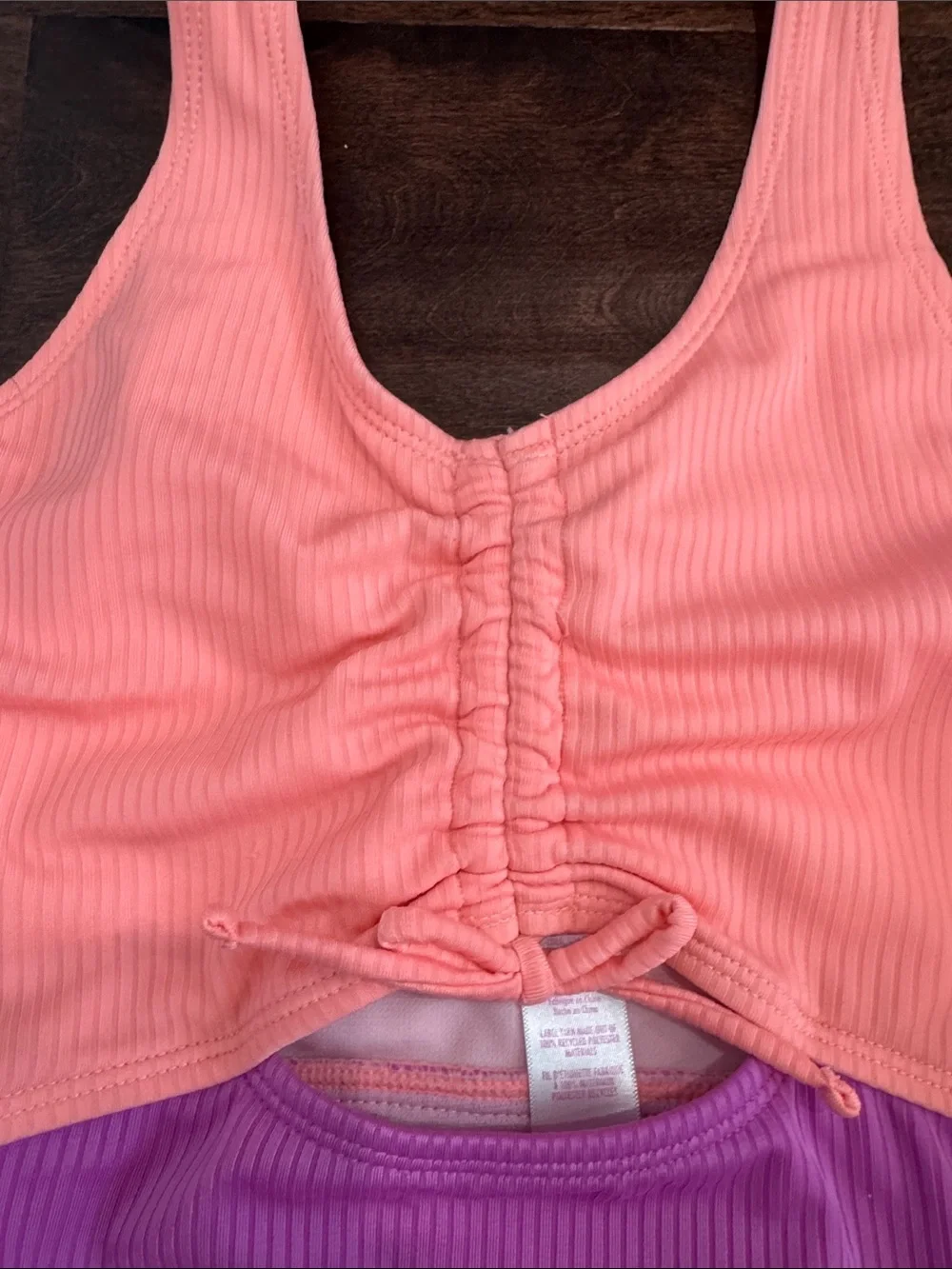 Justice Girls One-Piece Swimsuit Bathing Suit Neon Coral Fuchsia, Girls XL/16-18