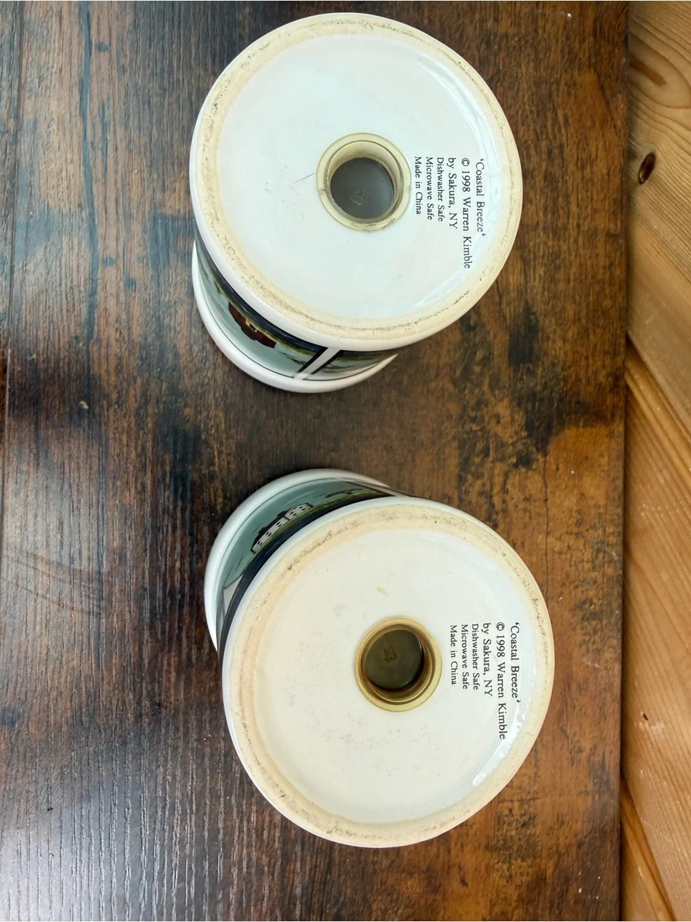 Coastal Lighthouse Salt & Pepper Shakers - White, Aqua