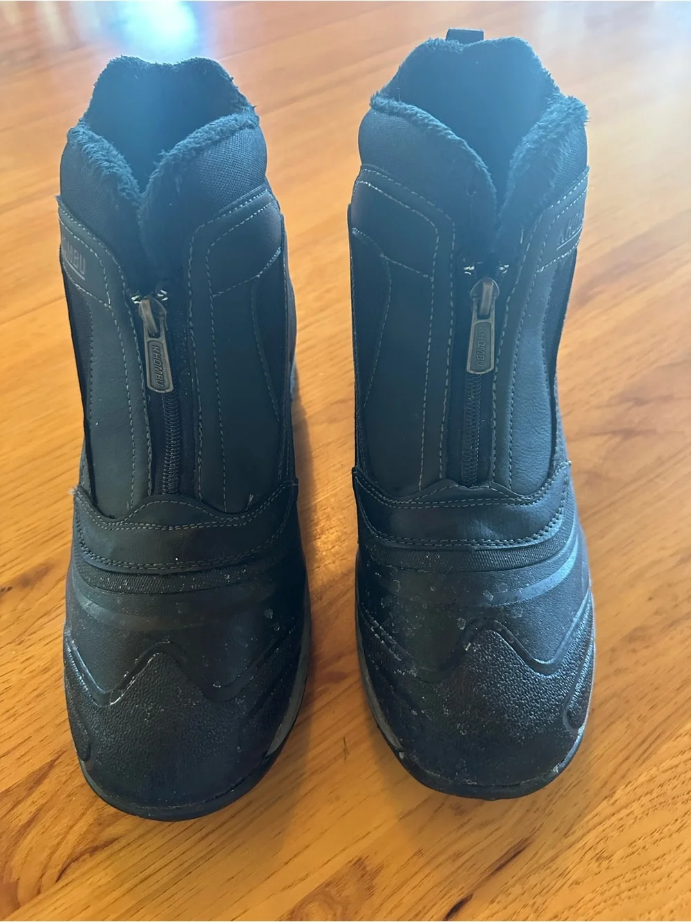 Mens Black Winter Zip Front Boots