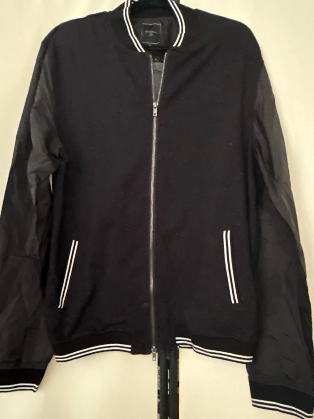 Cohesive & Co Black Bomber Jacket with White Trim