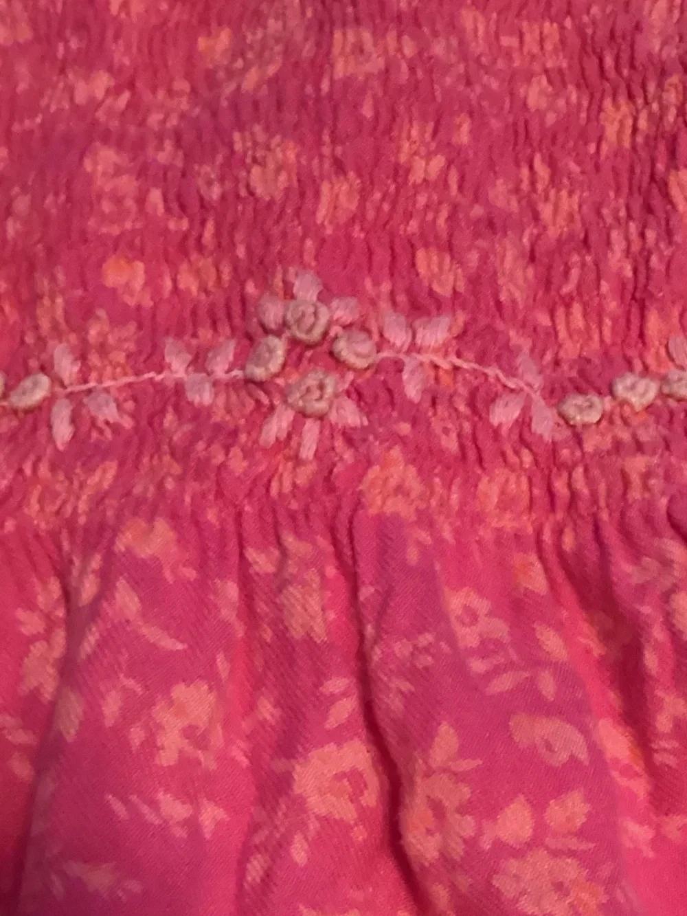 April Cornell Cornelloki print party folk retro smocked prairie dress
