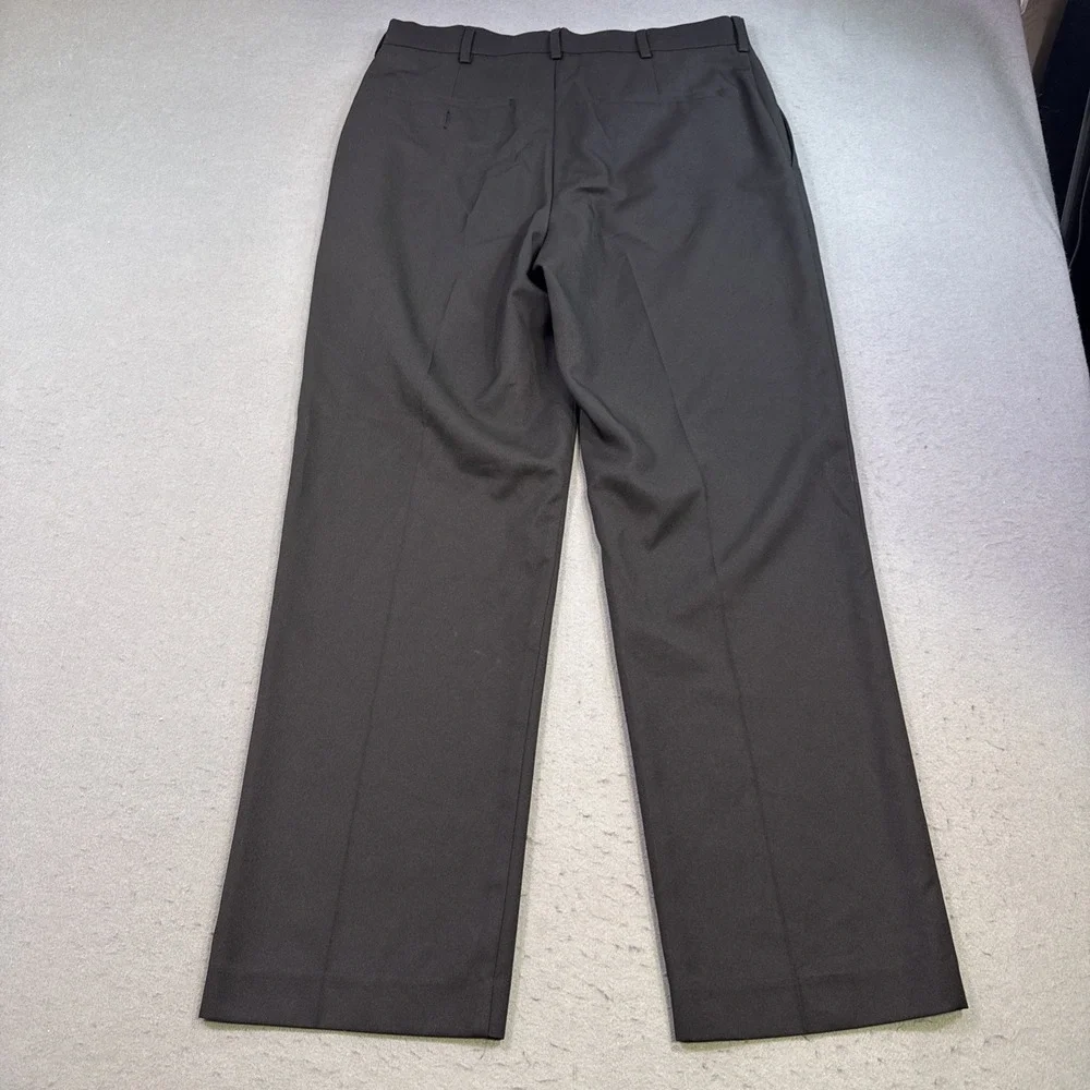 Pro Tour Golf Pants Mens 32x30 BLACK Performance Stretch Flat Front Slacks
