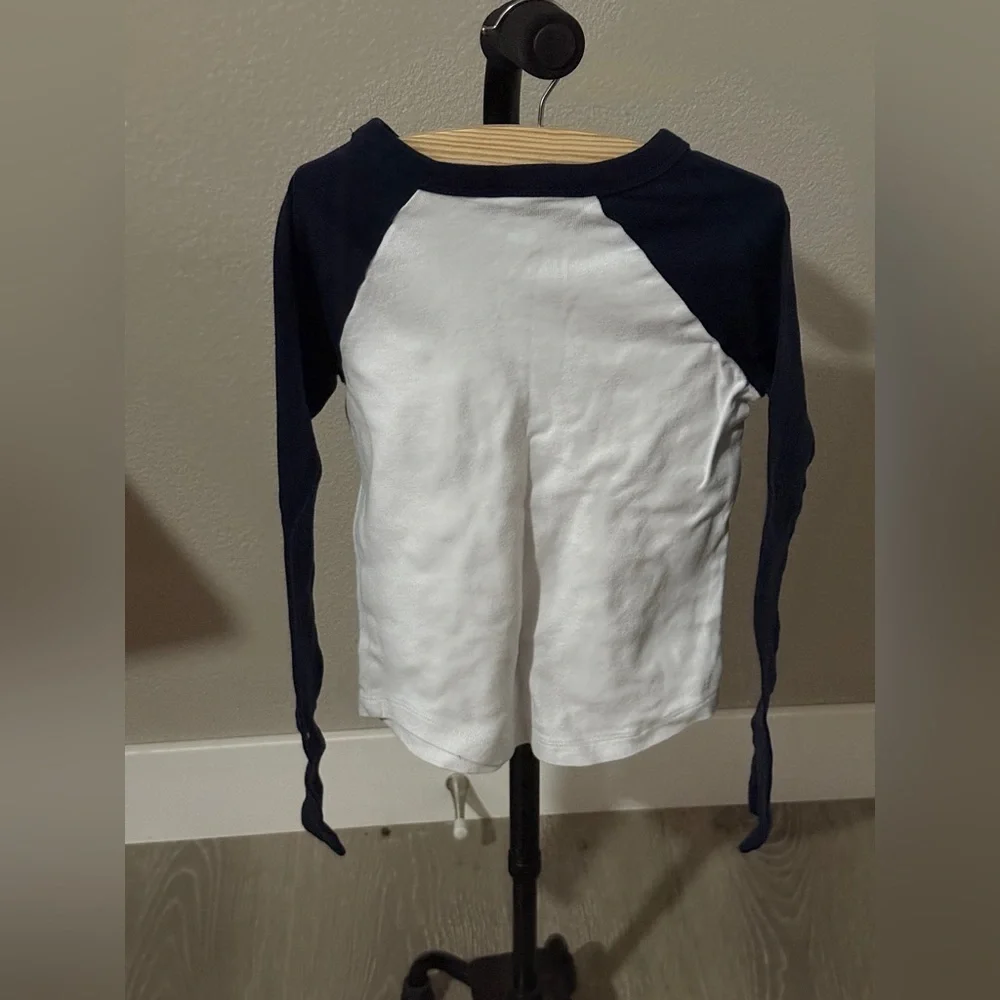 Old Navy Navy and White Long Sleeve Tee