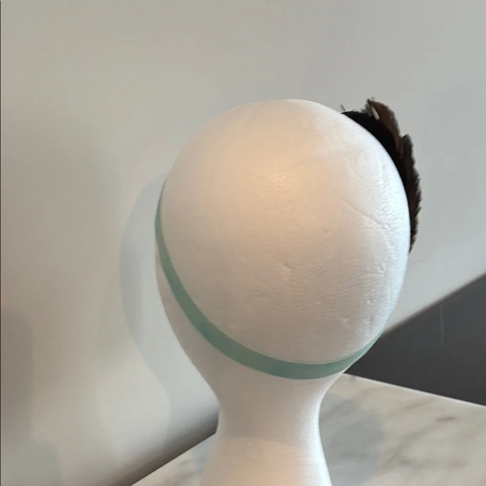 Brown and Green Hair Accessory with Peacock Feathers
