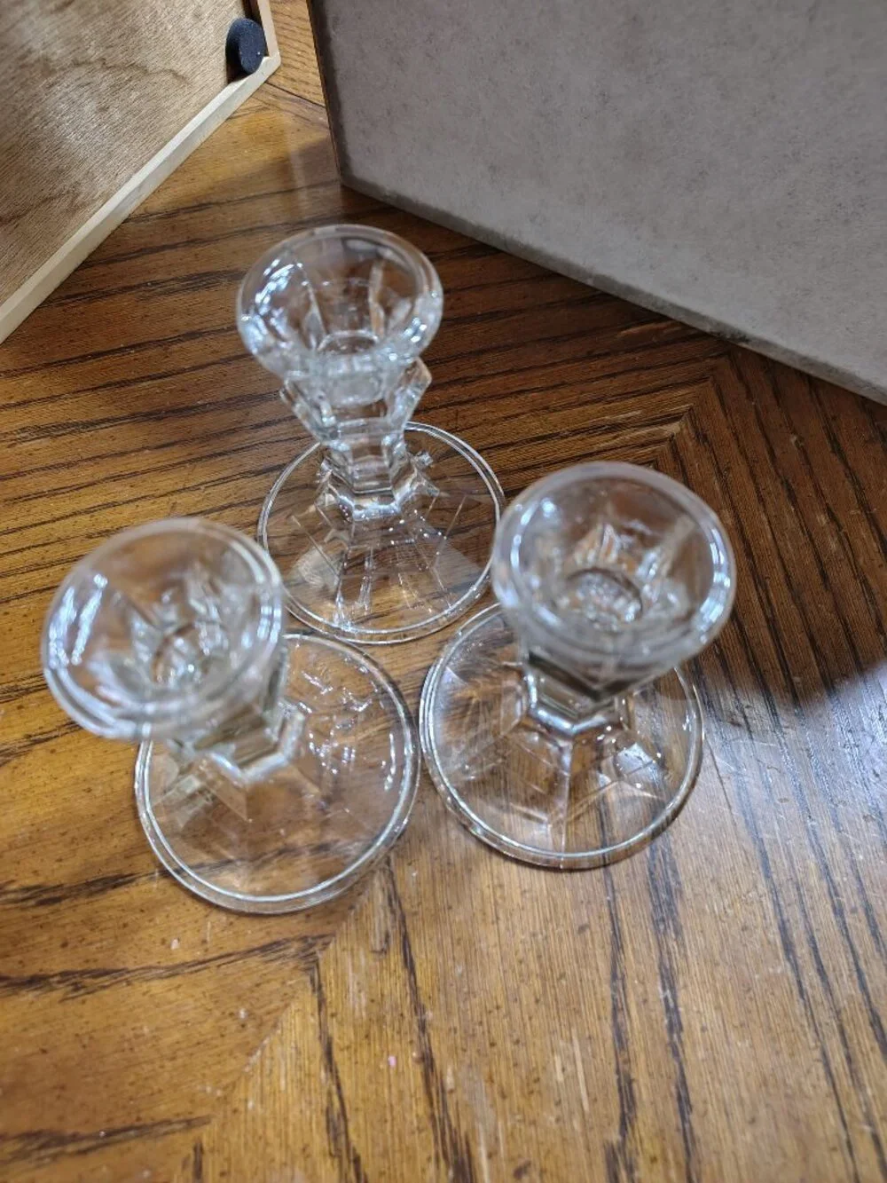Set of Three Vintage Tapper Candle Holders  Pedestals