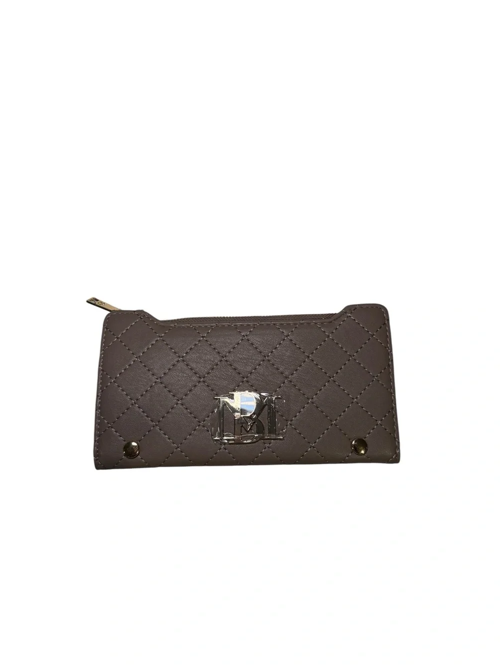Badgley Mischka Diamond Quilting Long Card Wallet - Taupe