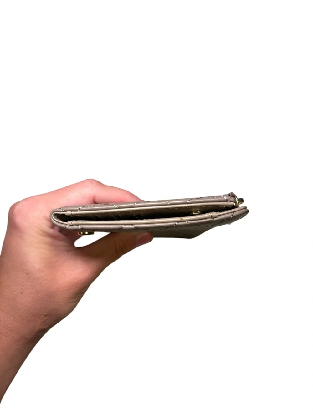 Badgley Mischka Diamond Quilting Long Card Wallet - Taupe