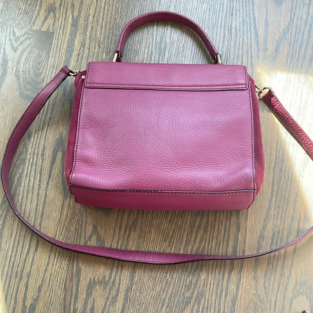 Women’s Kate Spade Burgundy/Purple Leather/Suede Satchel Bag