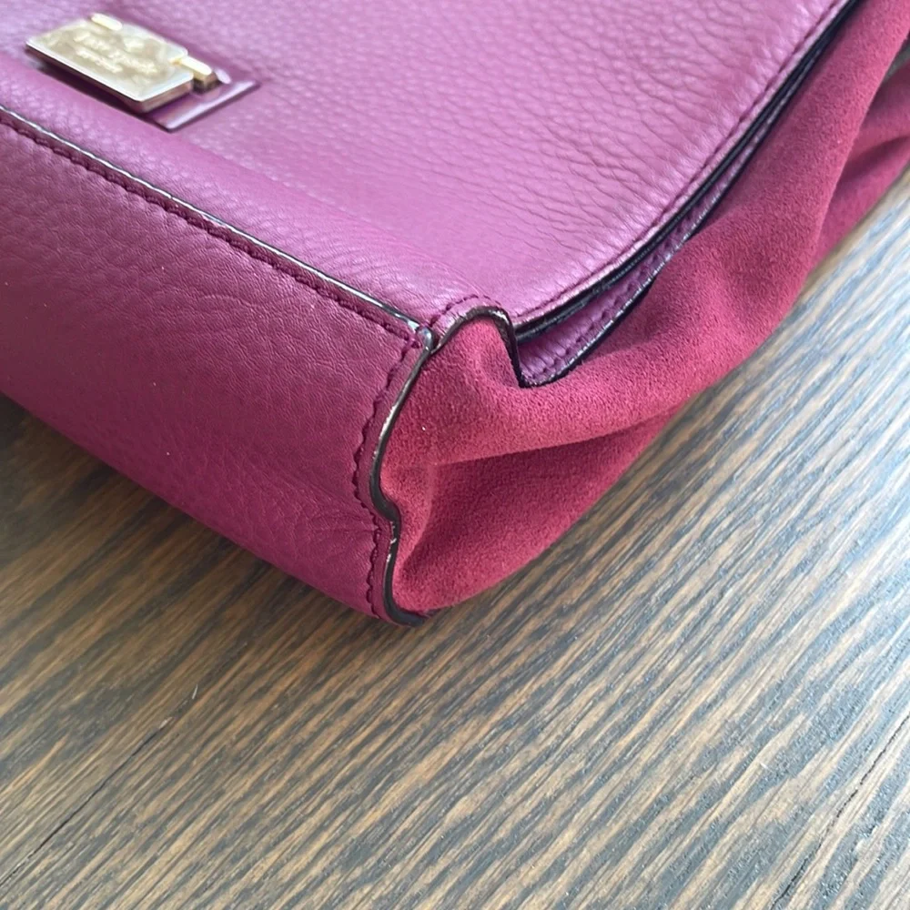 Women’s Kate Spade Burgundy/Purple Leather/Suede Satchel Bag