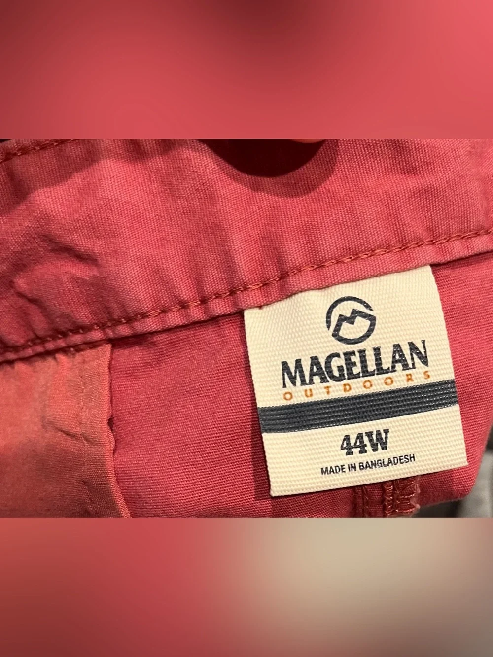 Magellan Outdoors Men's Flat Front Chino Shorts Red Size 44W Casual Summer