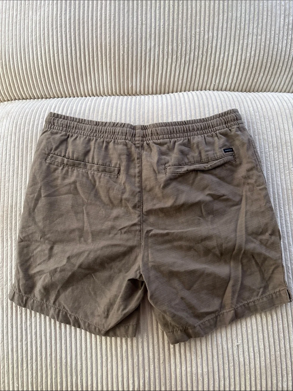PacSun Men's Olive Brown Elastic Waist Shorts