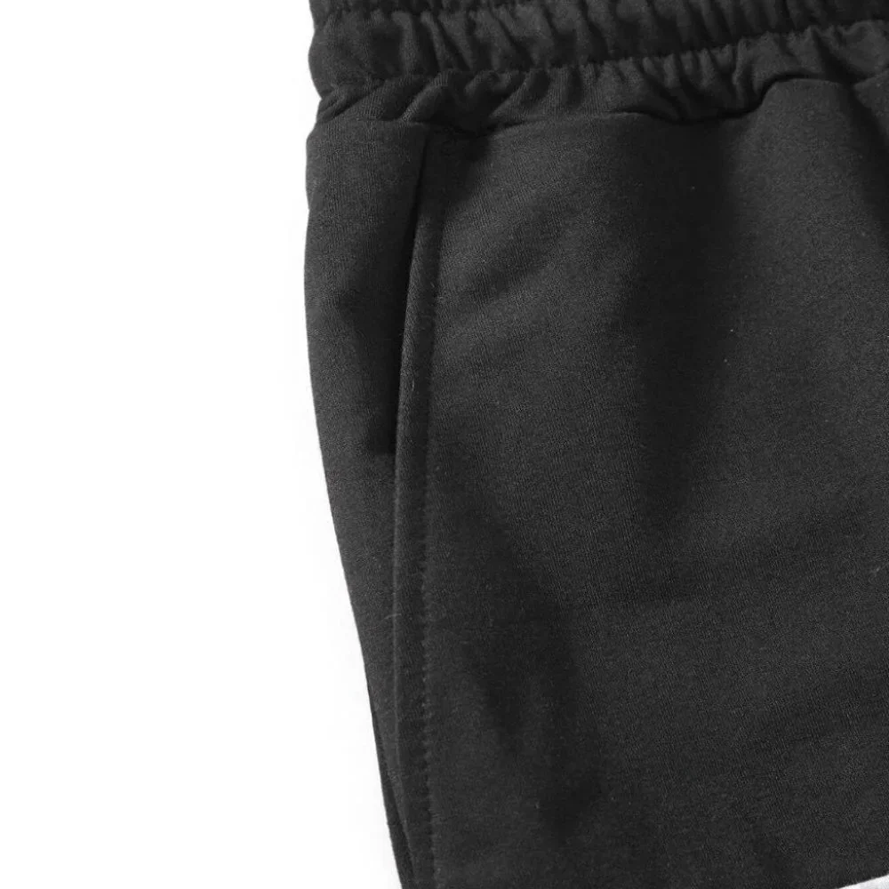 Black Casual Men's Color Block Shorts