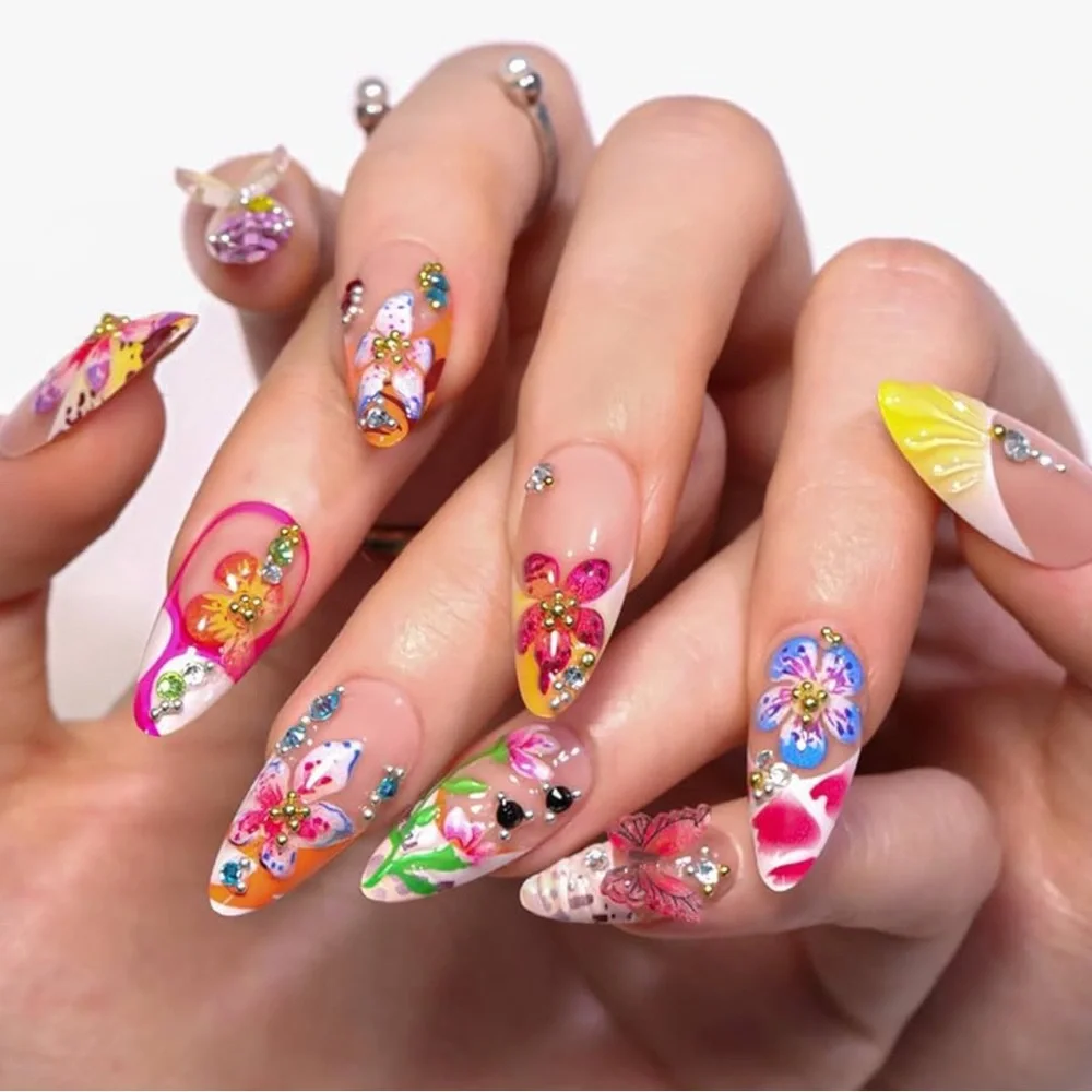 Colorful Floral Nail‎ Art