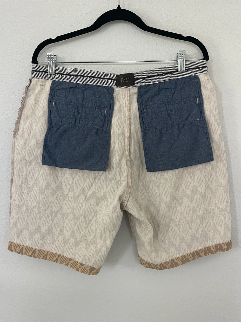 Jachs New York Bleecker Fit Geometric Print Chino Shorts Men’s 33 Khaki Stretch