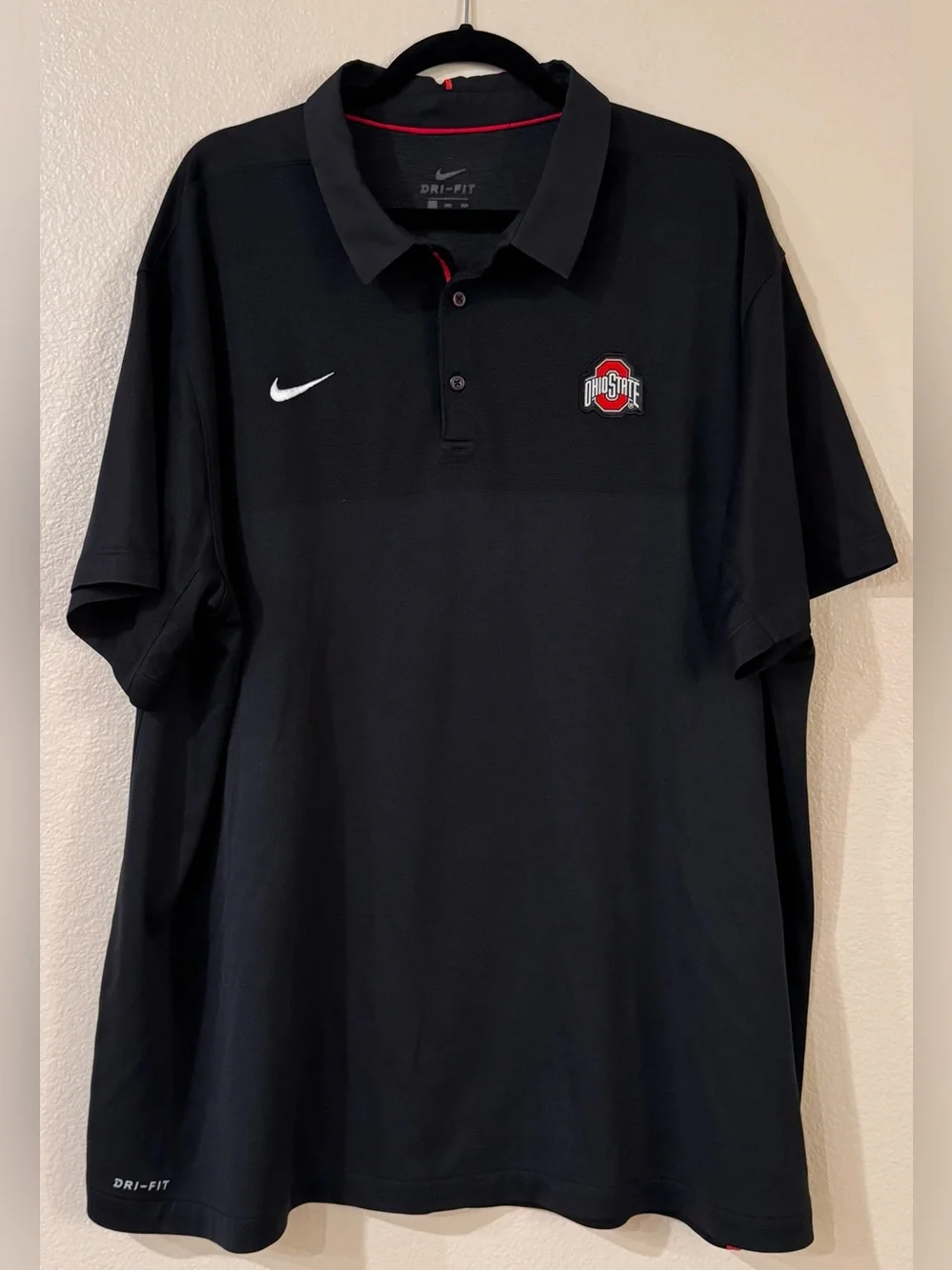 Nike Dri-FIT Ohio State Buckeyes Sideline Performance Polo Shirt Black Men 3XL