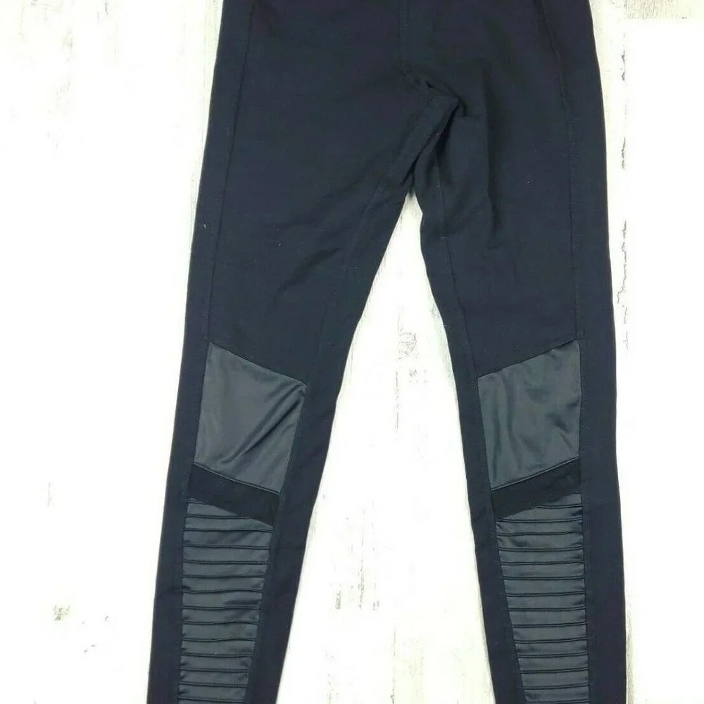 Alo Yoga Moto Leggings Black Mesh High Waist Compression Yoga Pants XS 27”