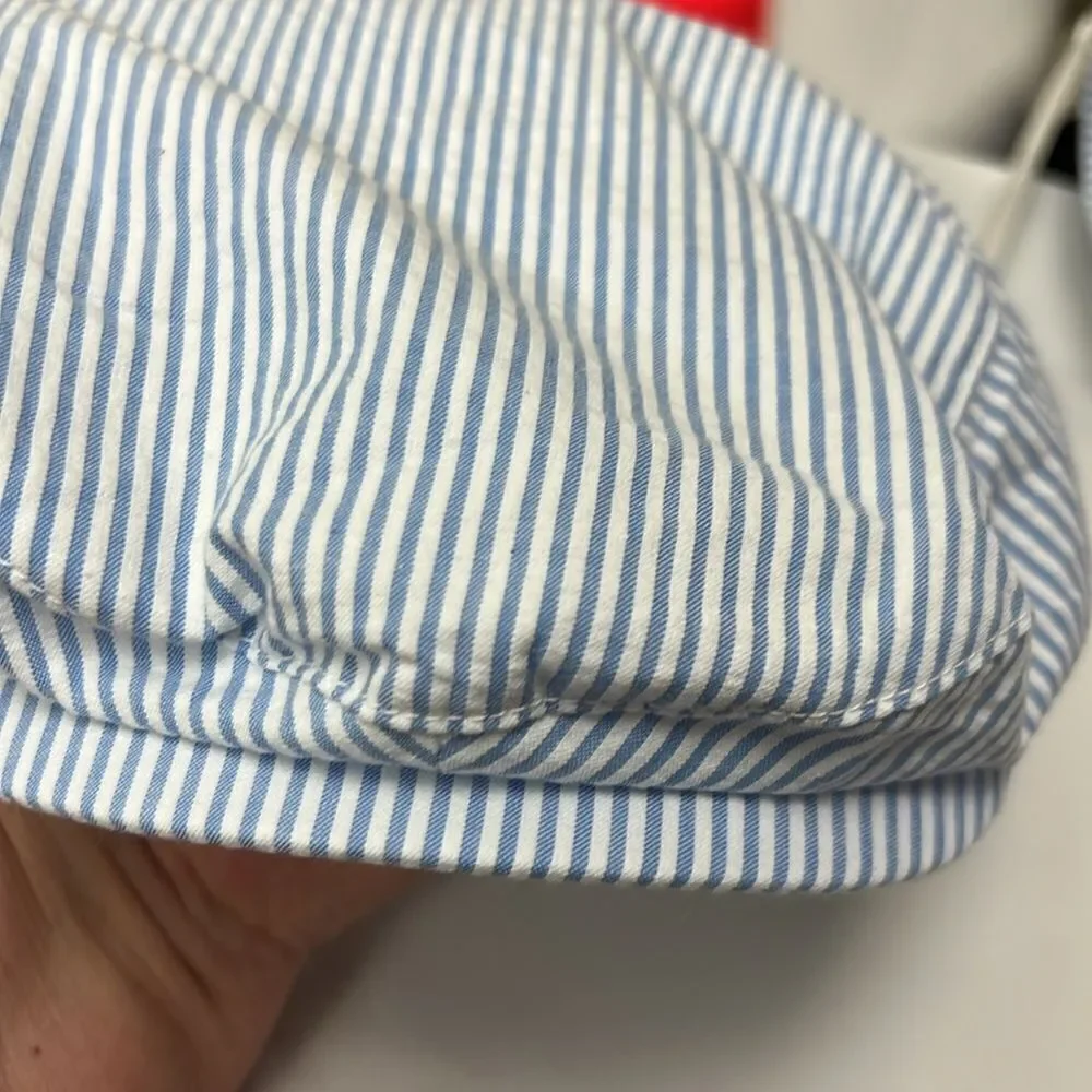 Janie and Jack 100049182 Boy Light Blue Stripe Seersucker Newsboy Cap