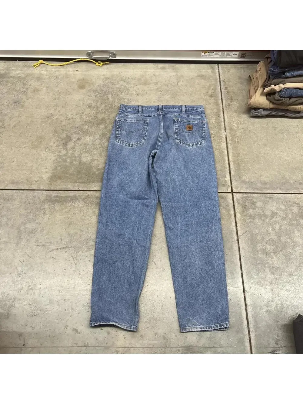 vintage carhartt faded blue relaxed baggy fit jeans size 36 x 34