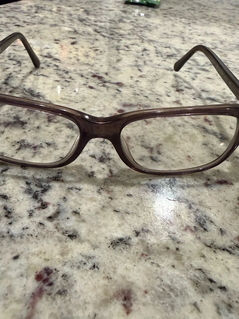 Rectangular Translucent Brown Eyeglass Frames