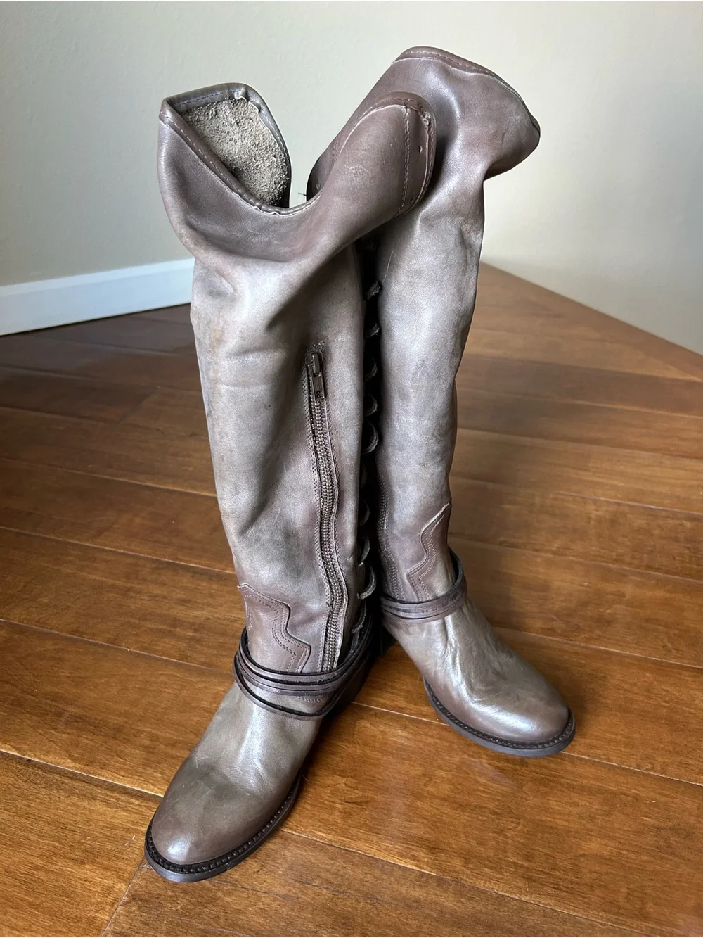 Women's Freebird Tall Lace-Back Leather Boots