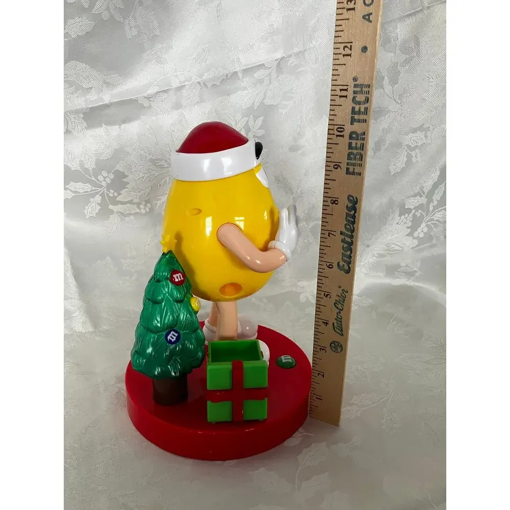 M&M's L17918MY Yellow Musical Christmas Candy Dispenser Light Music Tested Works