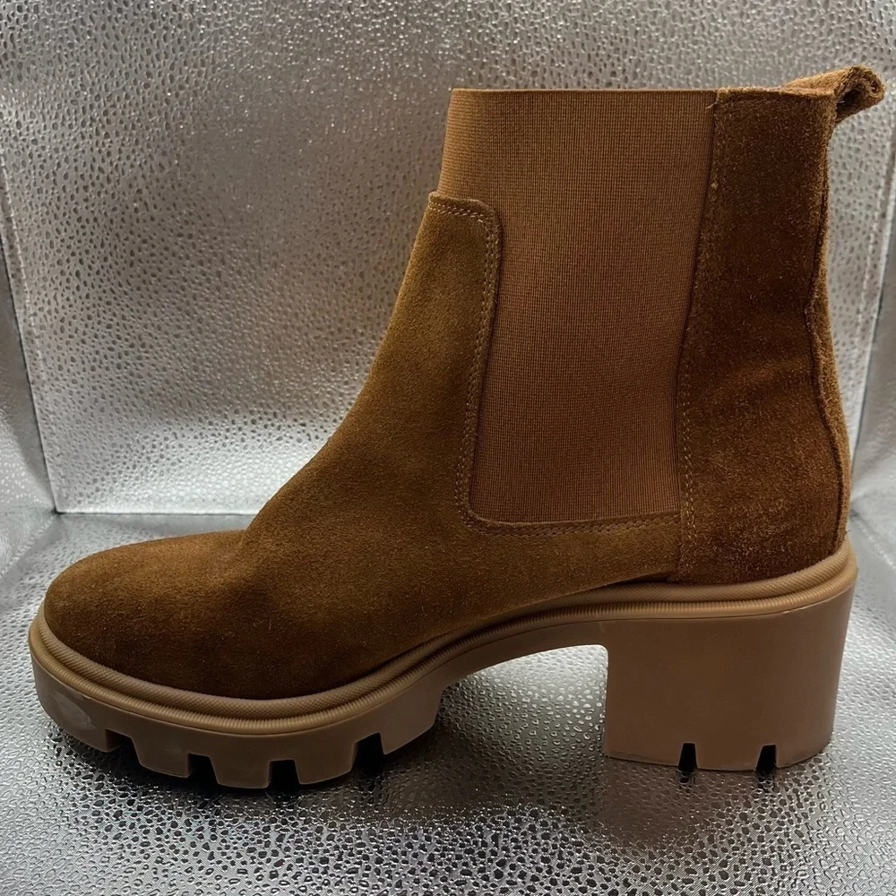 Antonio de Faria Women's Tara Brown Leather Suede Chelsea Boot Sz 9