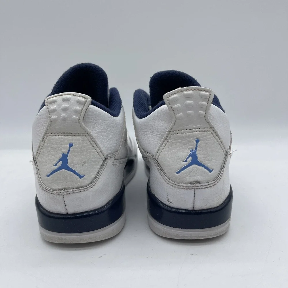 Jordan 4 Retro LS Legend Boys' Size 3Y Sneakers 707430-107 White Navy Blue Shoes