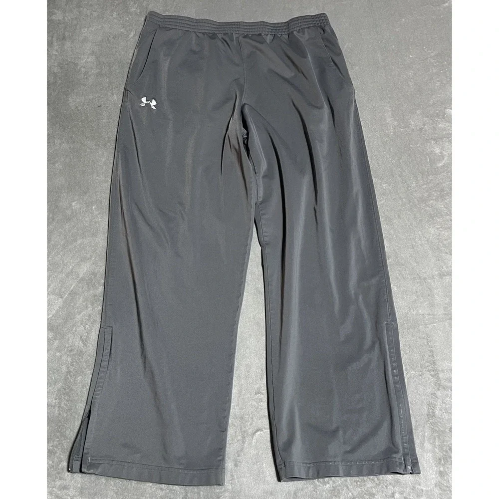 Under Armour Track Pants Mens XL Elastic Waist Ankle Zip‎ Drawstring Athletic