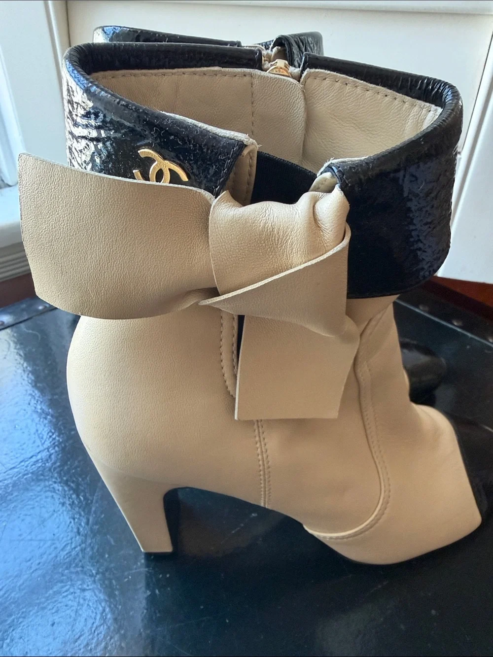 CHANEL leather ankle
