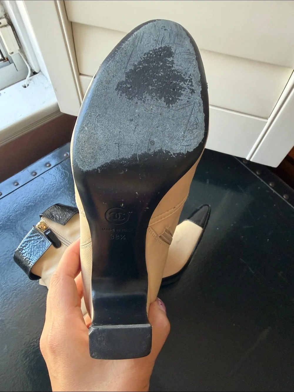 CHANEL leather ankle