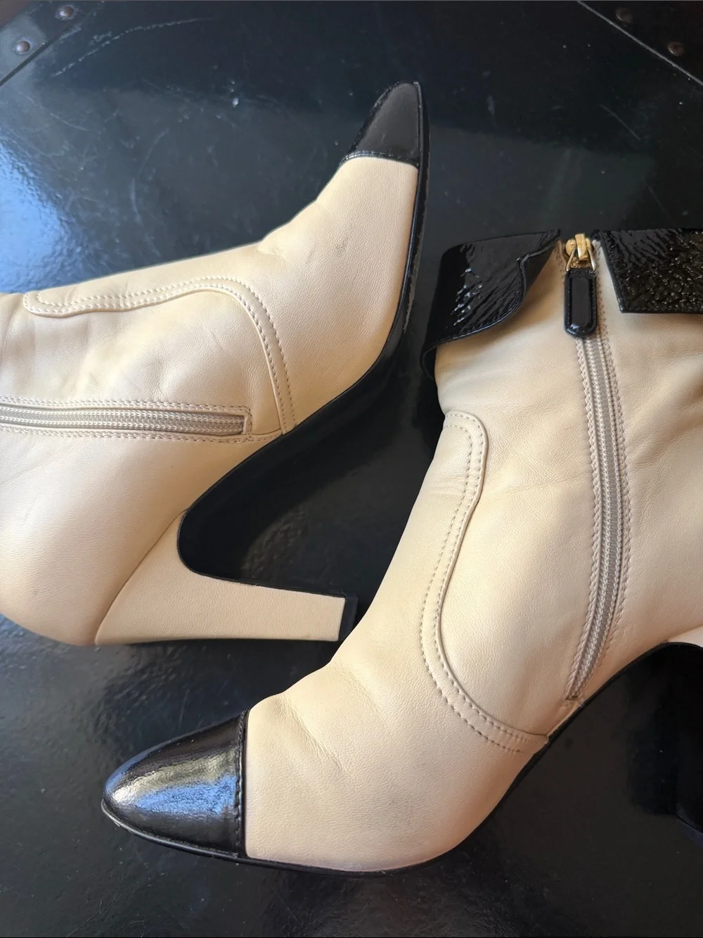 CHANEL leather ankle