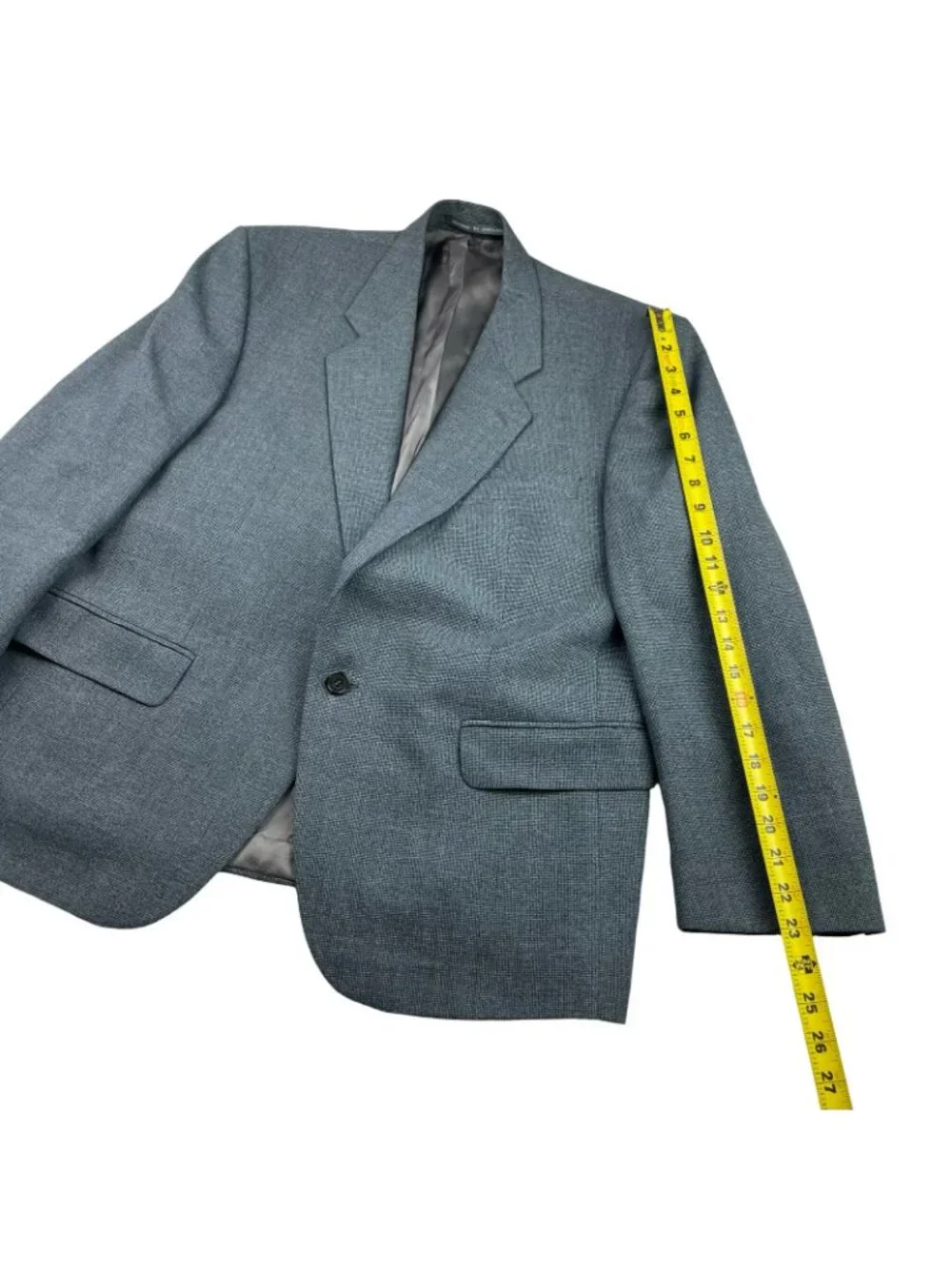 Alexandre London Men's Bespoke Wool Blend 1-Button Blazer Gray • England • 42S