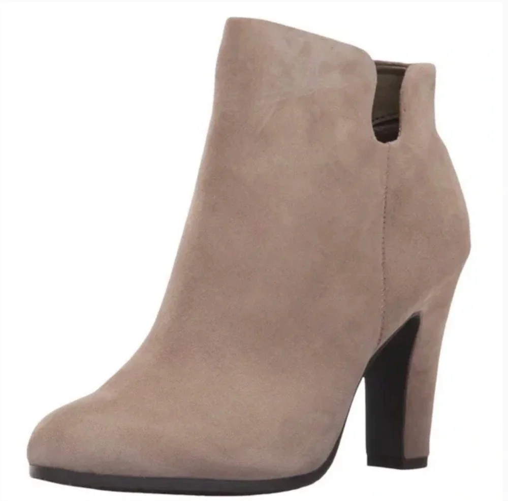 NWT Sam Edelman Shelby Suede Ankle Boots 11 Tan Putty Beige Booties Heeled