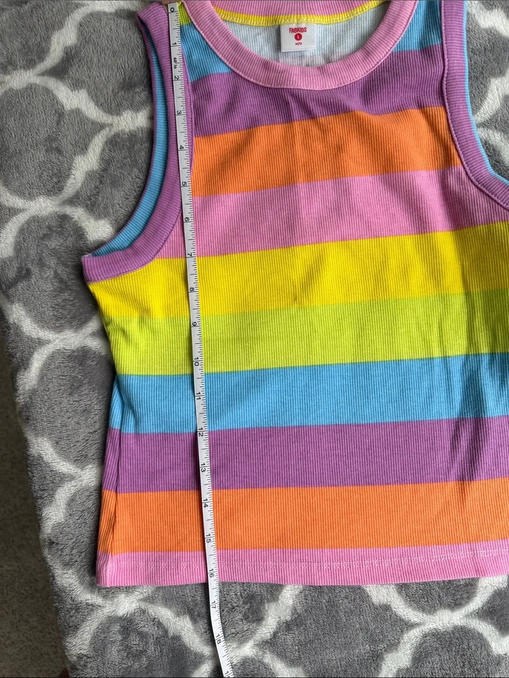 fabkids Pink Rainbow Stripe Tank Top - NWT