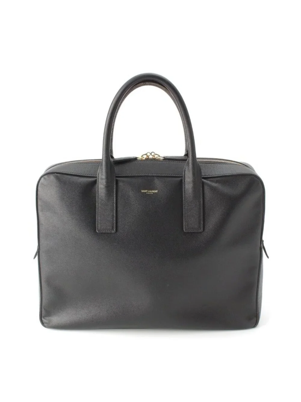 Saint Laurent Classic Museum Flat Leather Briefcase Black