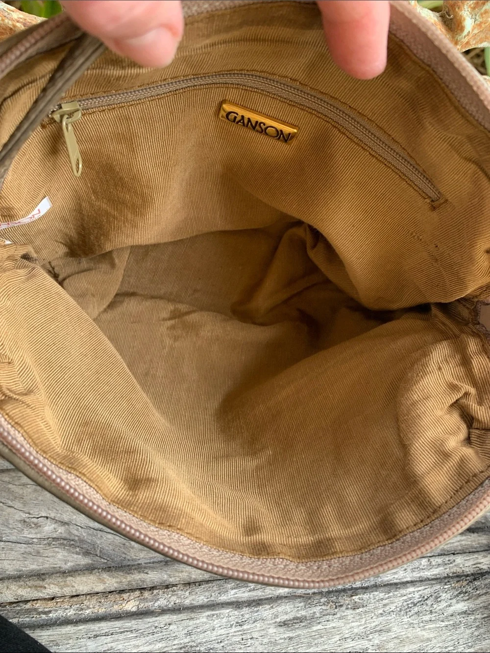 Vintage 80’s Ganson Leather Intrecciato Style Woven Crossbody Bag