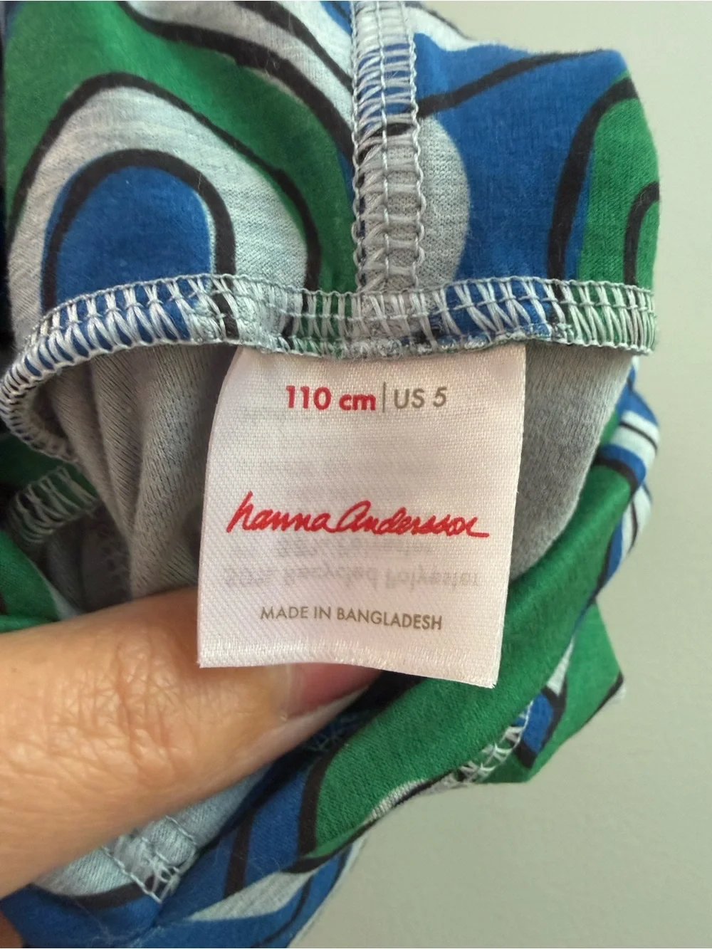 Hanna Andersson Kids UV UPF Sun Hoodie Blue Green Camo Wave print 5T 110cm