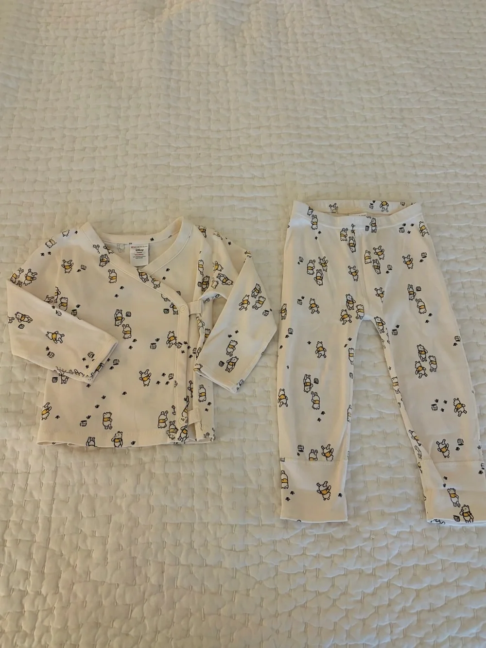 NWOT Hanna Andersson Disney Winnie the Pooh Cotton Kimono Top & Pants Set 18-24M