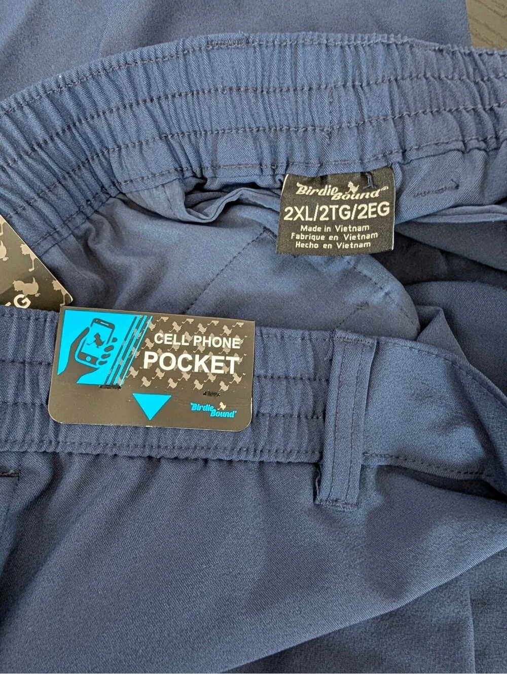 Birdie Bound Golf Jogger Pants Men's 2XL Navy 4 Way Stretch NWT Cell Pocket